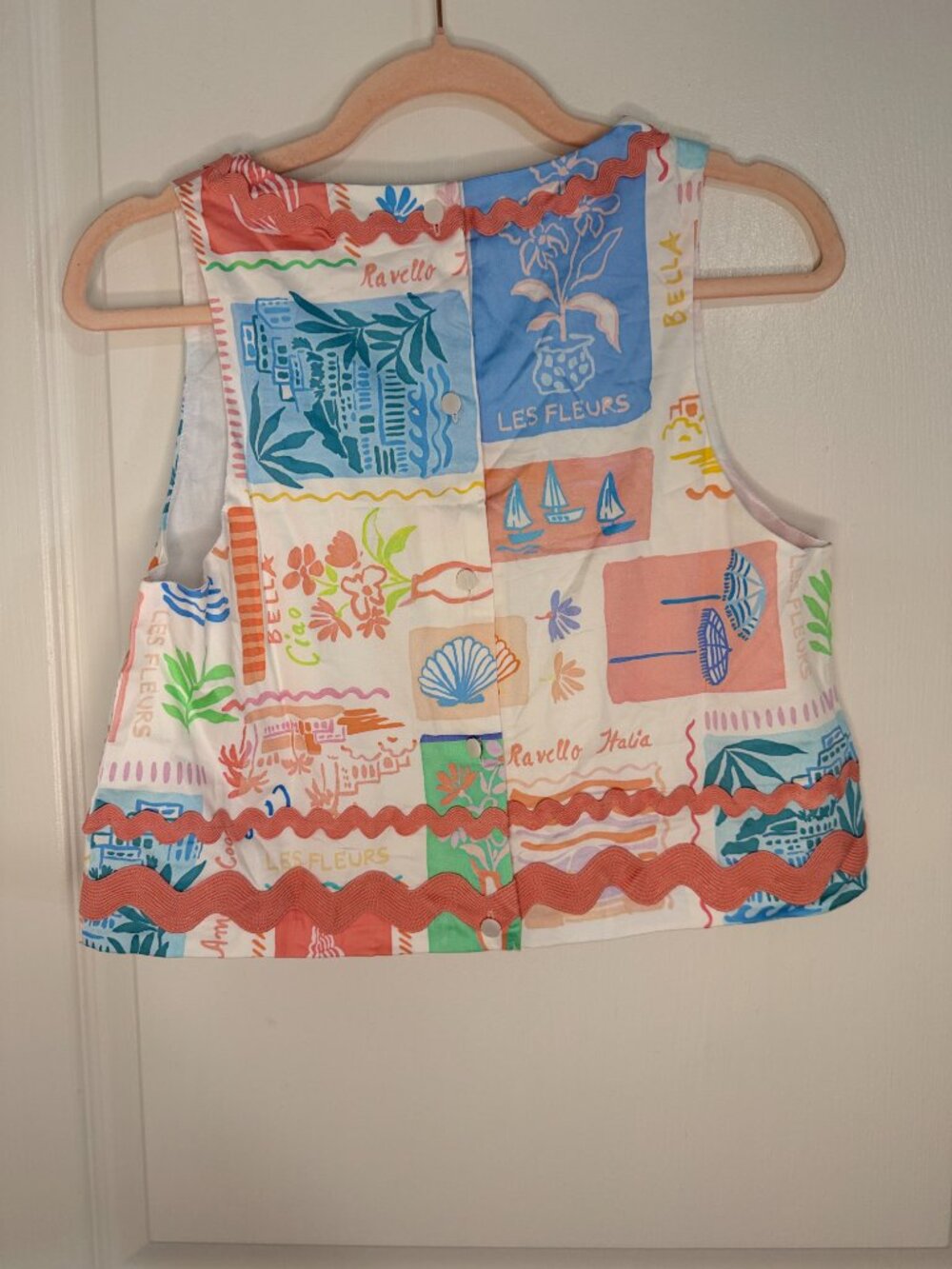 NWT Prosperina Isola Bella Ravello Italia Print Crop Tank -S- MSRP $108+ - Picture 14 of 14